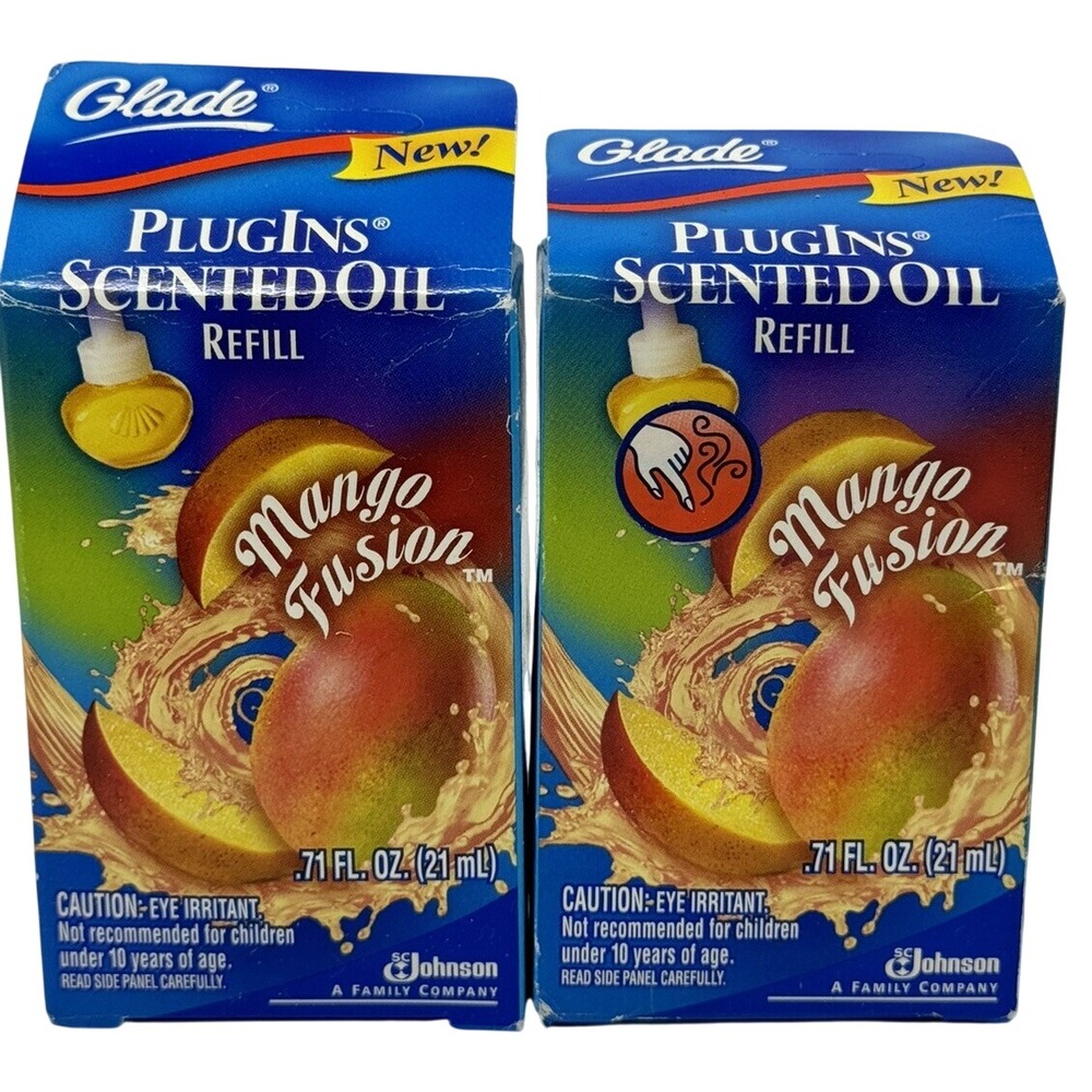 Glade Plugins Scented Oil Refill Mango Fusion 0.71 fl oz Lot of 2 New